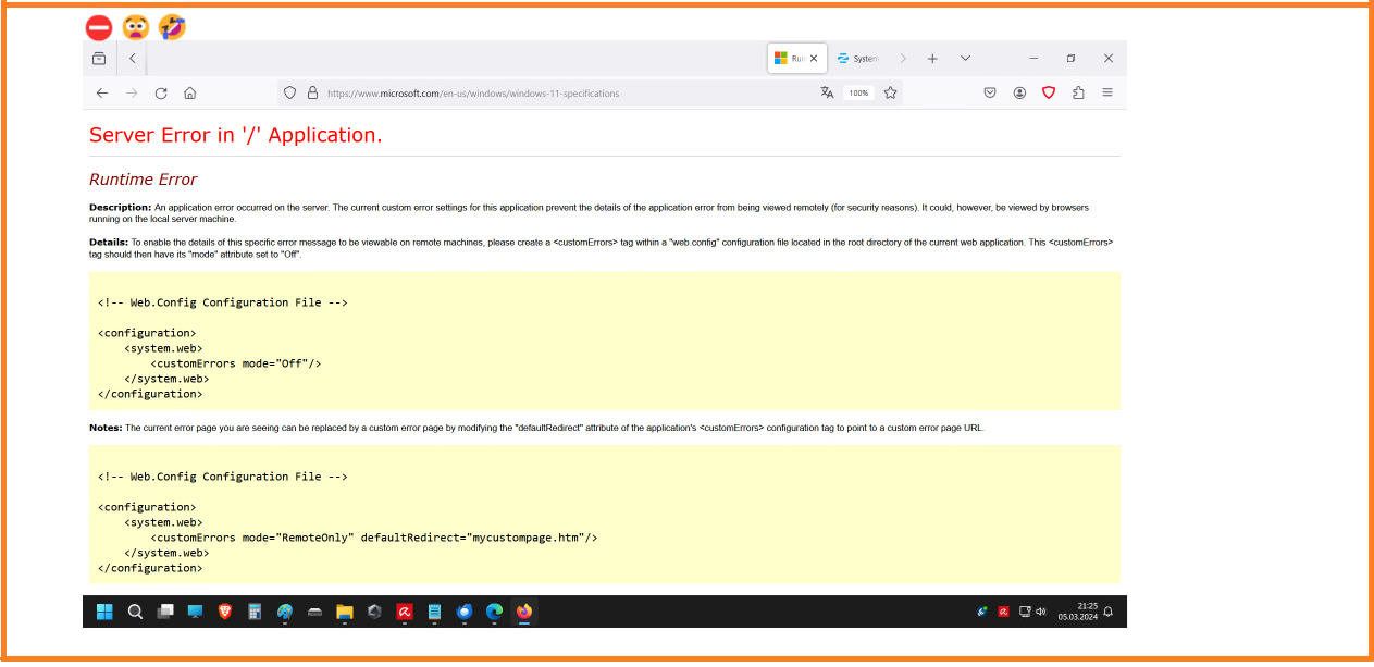 Microsof(t)error😉 on its website