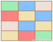 viele bunte Kästchen in einem Quadrat