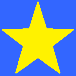yellow star on blue background