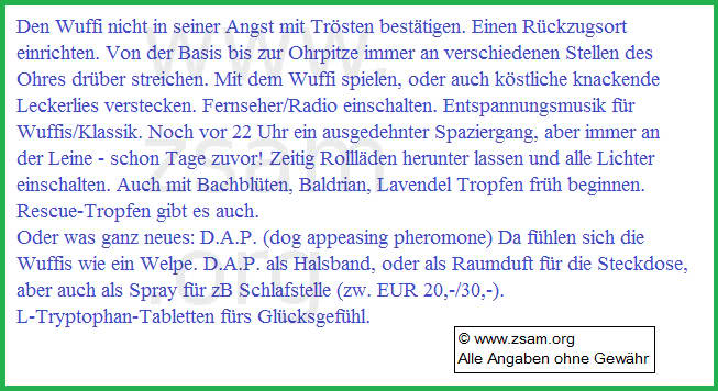 Infos über: Den Wuffi gut ins Neue Jahr bringen